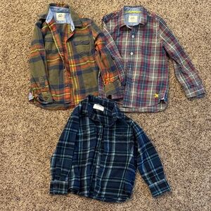 Kids Plaid Button Down Shirts Bundle - Multicolor